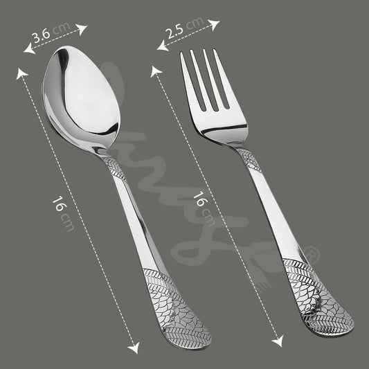 12pc Imperial Stainless Steel Cutlery | 16cm Silver Spoons & Forks | Dining