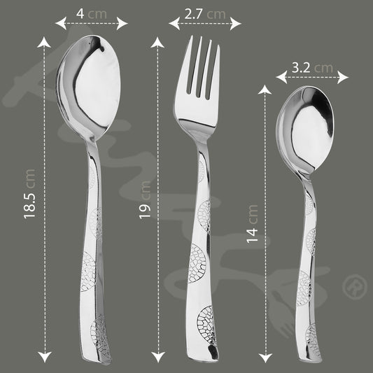 18pc Stainless Steel Cutlery | Moonpress Spoons Forks | Dining