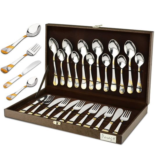 24pc Stainless Steel Golden Cutlery | Gift Box | Imperial