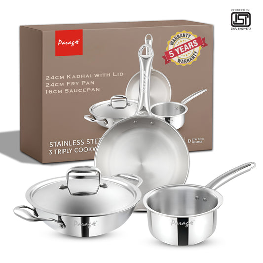 Saucepan | 16cm, 24cm | Stainless Steel | Silver | Cookware Set