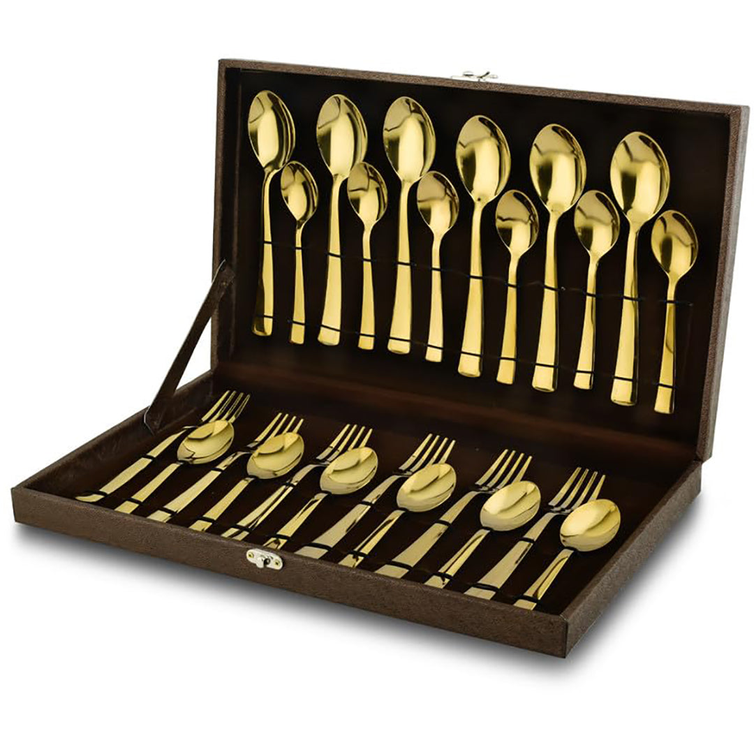 24pc Stainless Steel Golden Impress Cutlery | Gift Box | PVD Gold