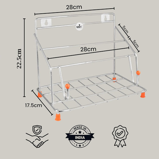 Stainless Steel Chakla Belan Tawa Stand | 4-in-1 Kitchen Organizer Rack Silver