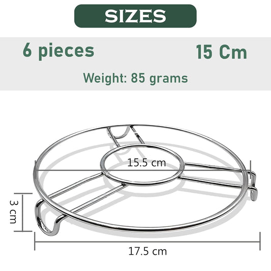 6-Piece Stainless Steel Trivet Set | Hot Pot Mat & Cooker Stand | Kitchen & Dining Use