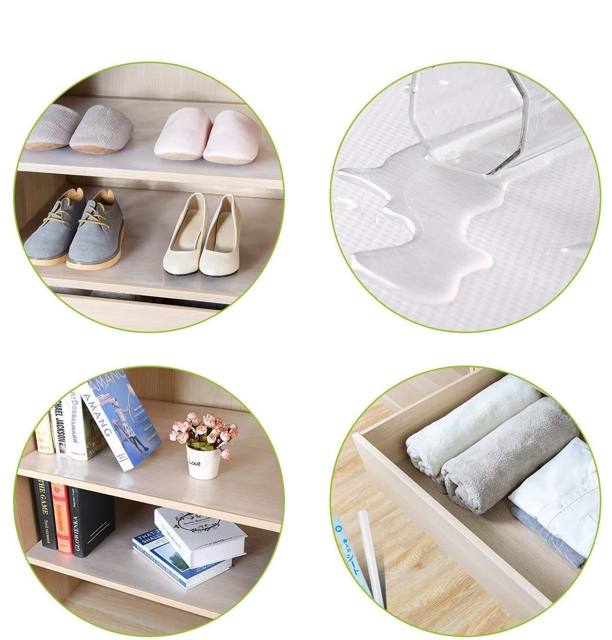 Transparent EVA Anti-Slip Shelf Liner Roll - 45 cm x 5 m, Multipurpose Mats