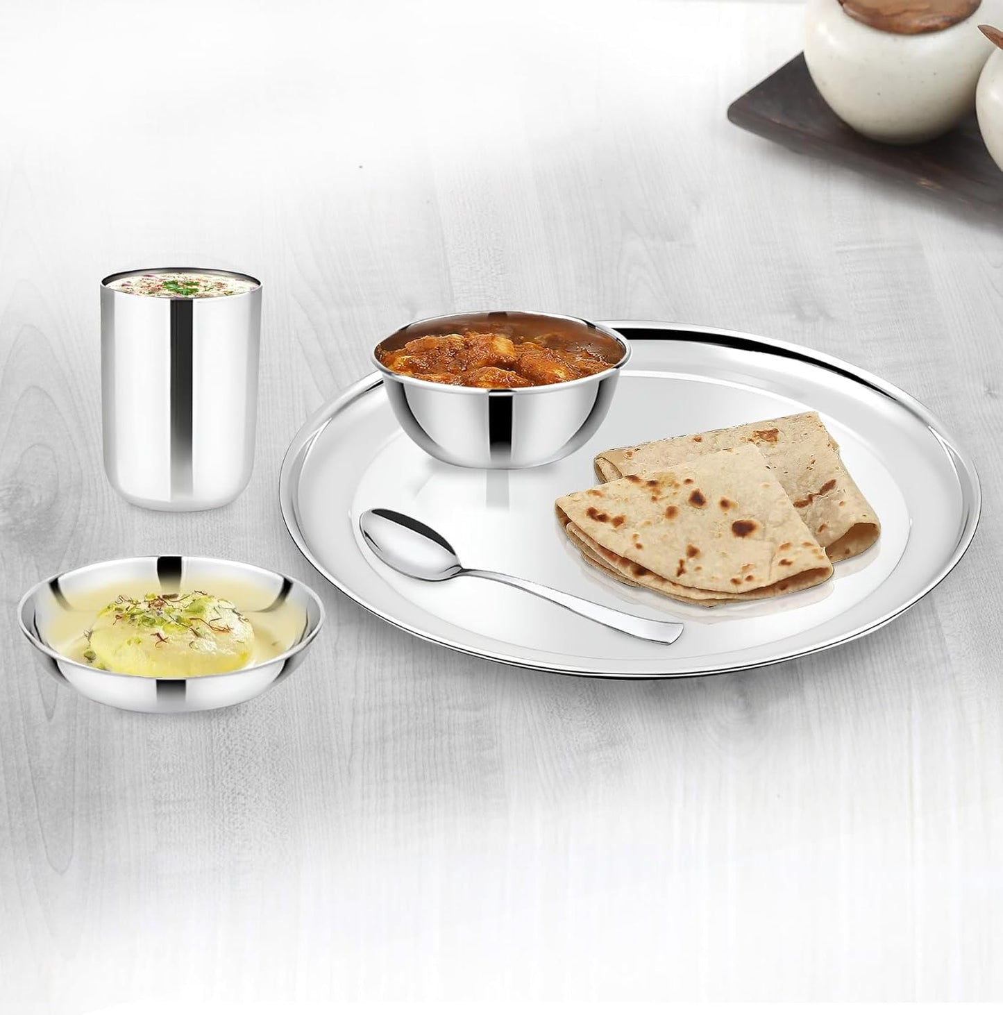 9 Pcs Stainless Steel Heavy Gauge Glass Set - 300ml Scratch Resistant Water & Juice Glasses, Silver9PCAPGLPL1 4