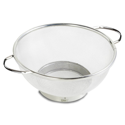 Stainless Steel Multipurpose Colander Basket | 25cm Strainer & Drainer Bowl with Handle - Ideal for Washing Rice, Fruits, Vegetables & Grains