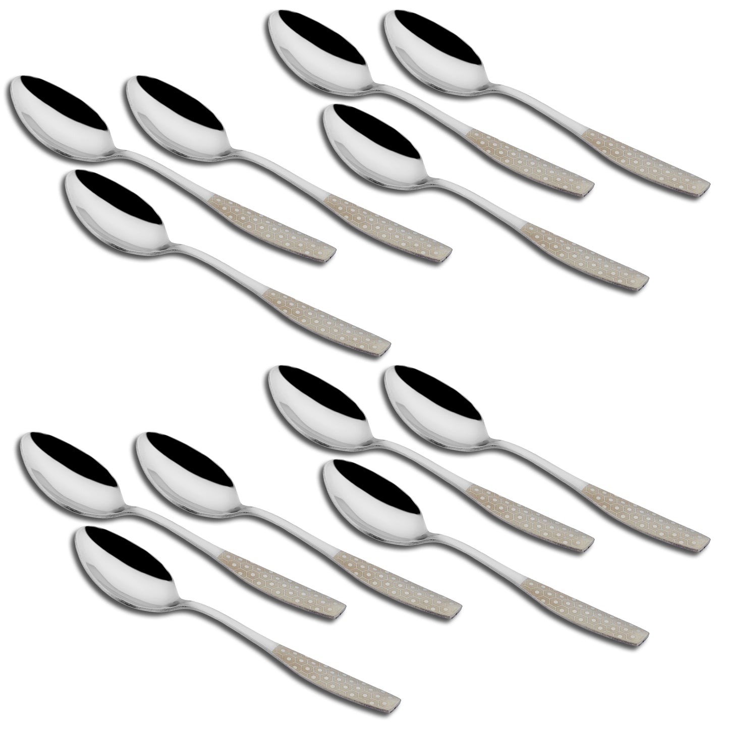 Dinner Spoon Set | 16 cm, 12 pcs | Stainless Steel | Silver | Premium
