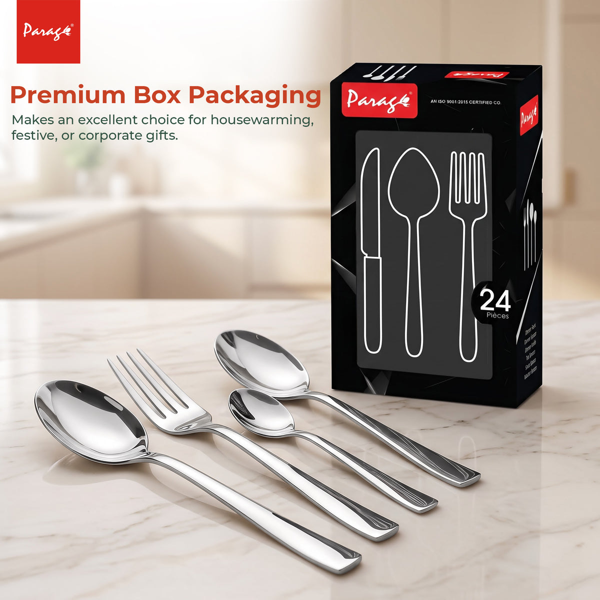 Cutlery Set Stainless Steel Silver 24 pcs – Parage