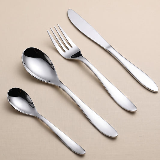 Cutlery Set | 24 pcs | Stainless Steel | Silver | Premium