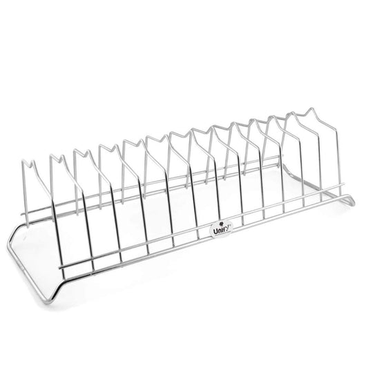 Stainless Steel Plate Stand for Kitchen | 12 Section Dish & Utensil Rack Silver