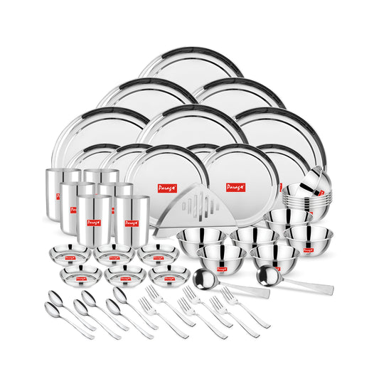 Dinner Set | 51pc | Stainless Steel | Silver | Heavy Gauge