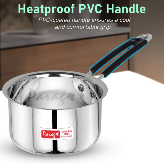 3pc Stainless Steel Saucepan Set | 1L 1.25L 1.75L | Silver
