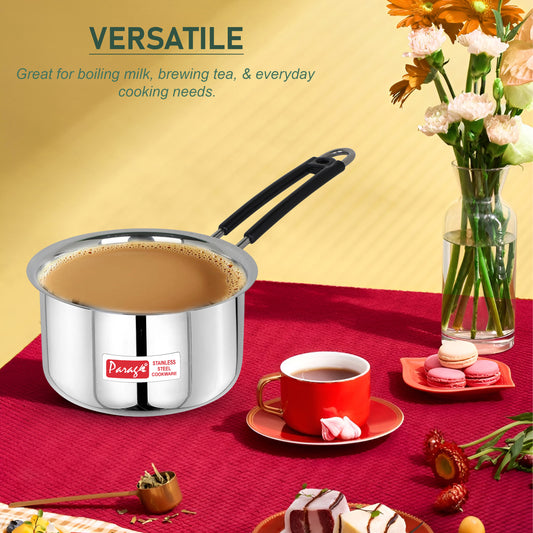 2pc Stainless Steel Saucepan Set | 1L & 1.25L | Silver