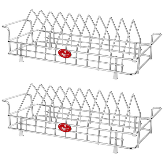 Plate Rack | 10 section | Stainless Steel | Silver