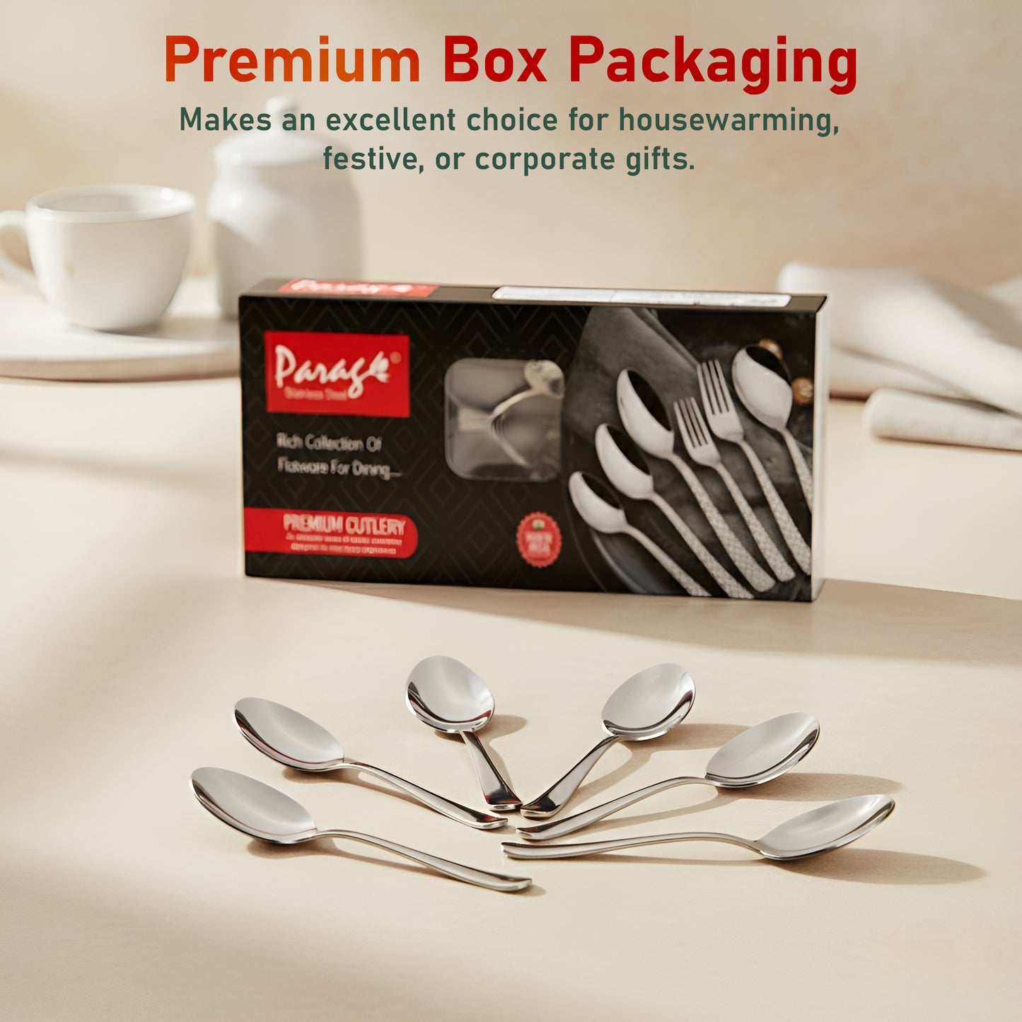 12 Pcs Stainless Steel Tea Spoon Set - Coffee, Sugar & Condiments, 14.5cm