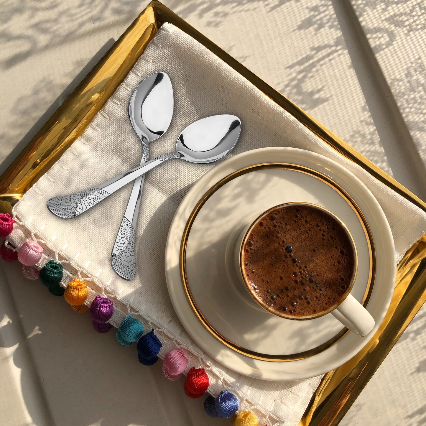 6-Piece Stainless Steel Tea Spoon Set | 13.5cm Premium Small Spoons, Luxury Tableware & Gift (Silver), Imperial Design