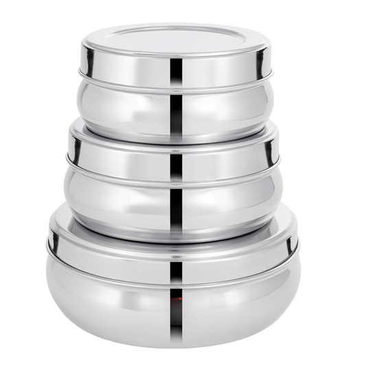 Storage Container | 880ml, 600ml | Stainless Steel | Silver