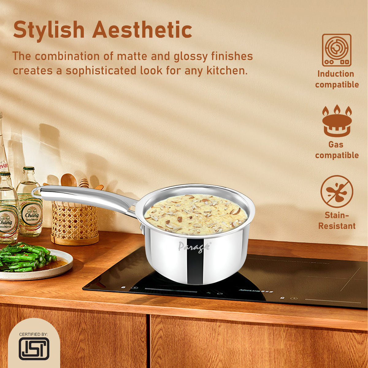 Saucepan 16cm, 1.75l Stainless Steel Silver Tri-Ply – Parage