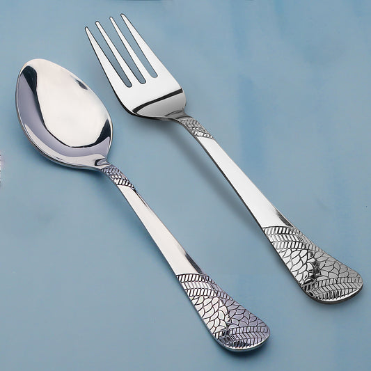 12pc Imperial Stainless Steel Cutlery | 18.5cm Spoons & Forks | Silver