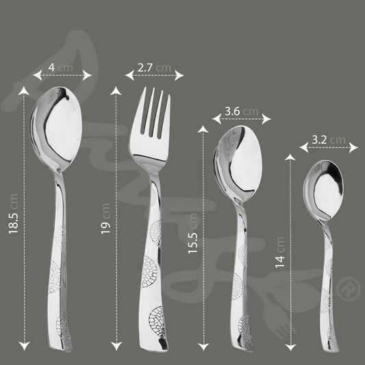 24pc Stainless Steel Cutlery | Spoons Forks Knives | Silver