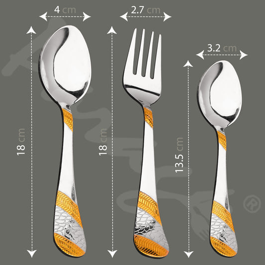 18pc Imperial Stainless Steel 24k Gold Cutlery | Spoons Forks Tea | Dining