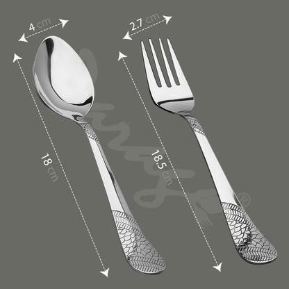 12pc Imperial Stainless Steel Cutlery | 18.5cm Spoons & Forks | Silver