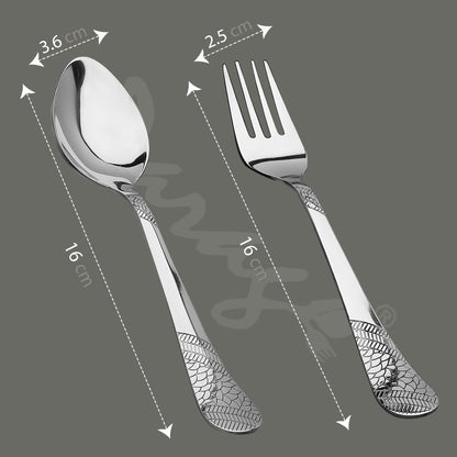 12pc Imperial Stainless Steel Cutlery | 16cm Silver Spoons & Forks | Dining