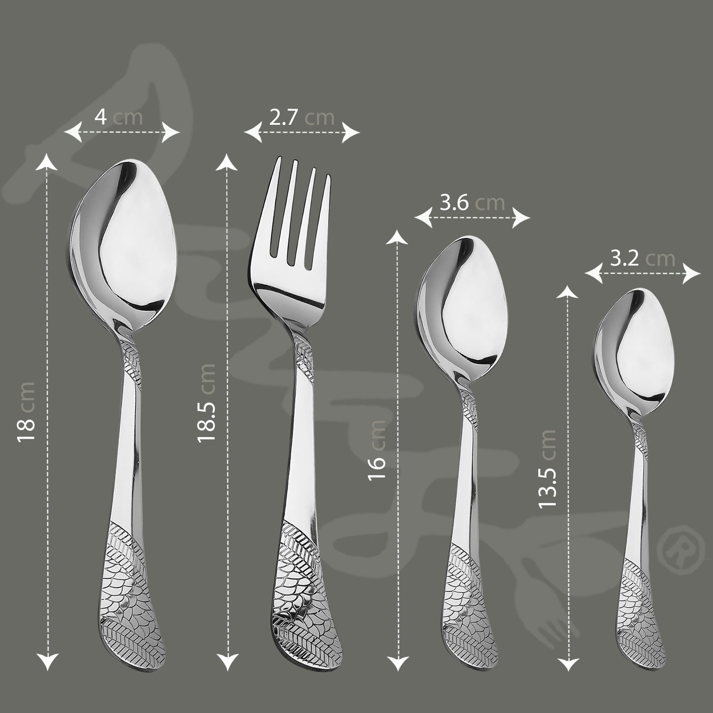 24pc Stainless Steel Cutlery | Spoons Forks Tea | Silver