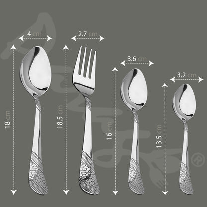 24pc Stainless Steel Cutlery | Spoons Forks Tea | Silver