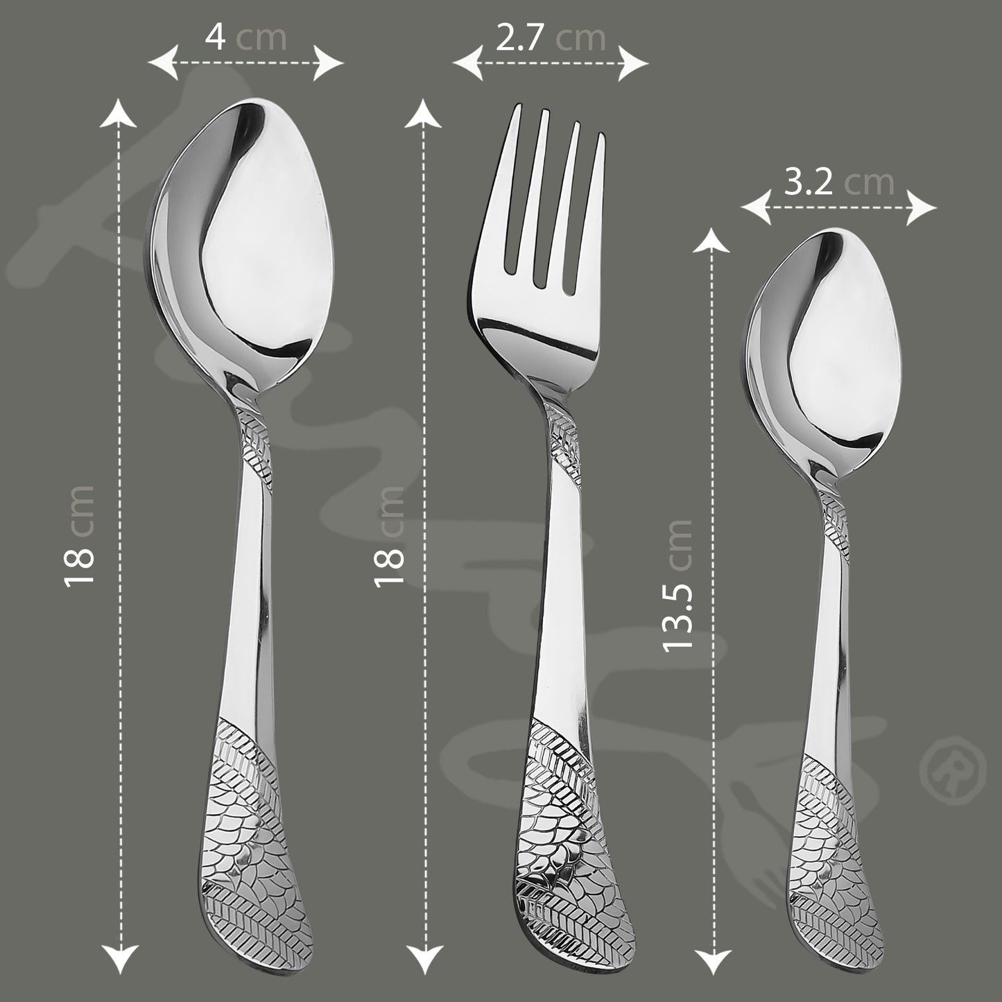 18pc Stainless Steel Cutlery | Spoons Forks Tea | Silver Dining