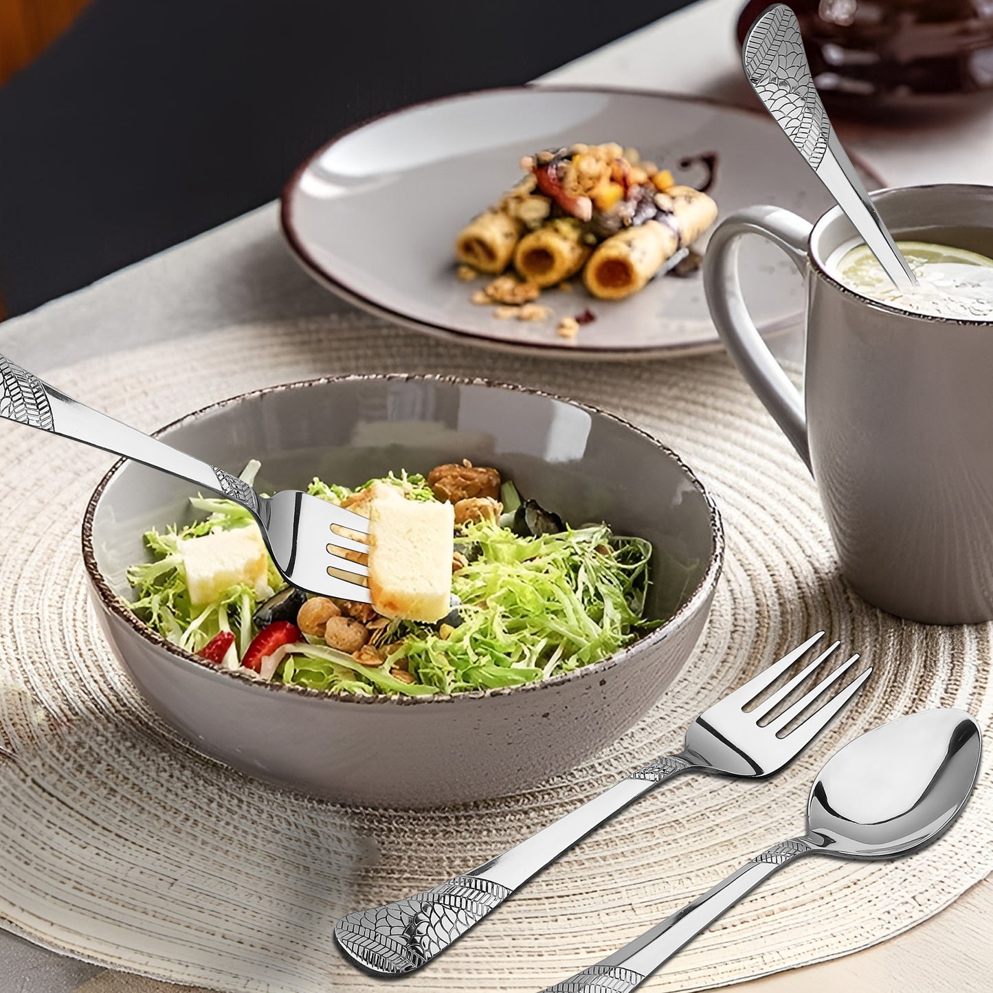 12pc Imperial Stainless Steel Cutlery | 16cm Silver Spoons & Forks | Dining