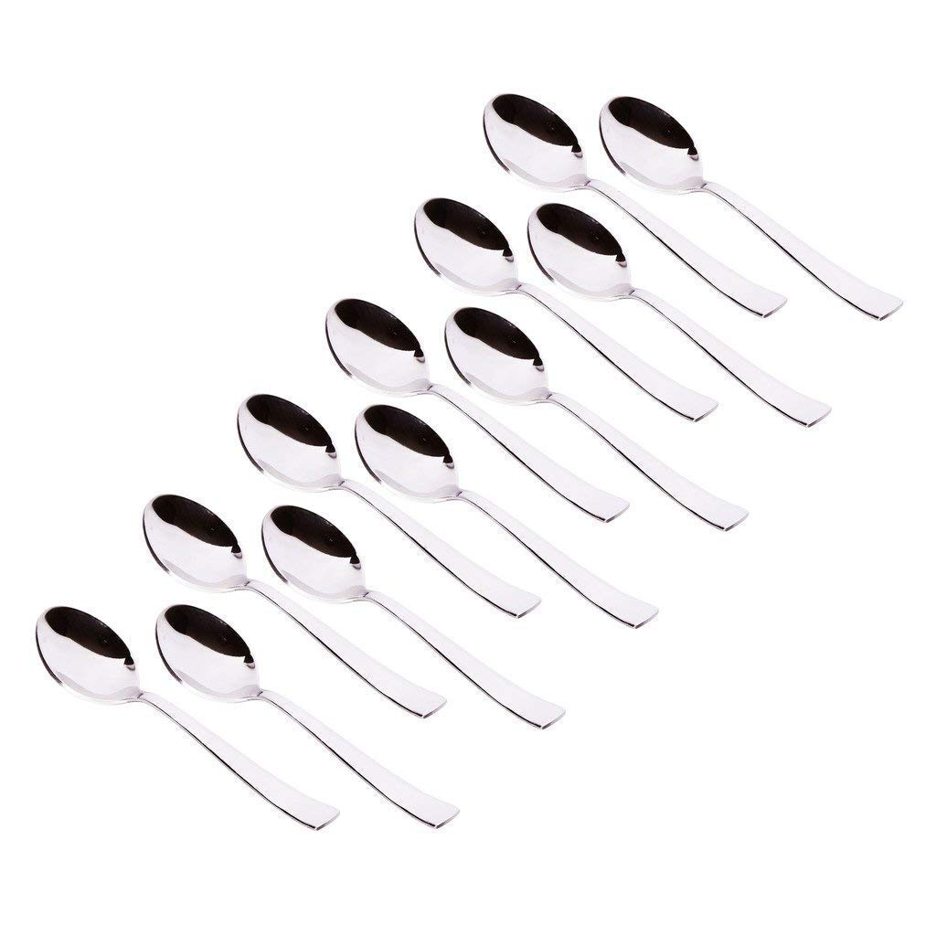 12-Piece Stainless Steel Tea Spoon Set | 14.5 cm Small Spoons for Tea, Coffee & Spices (1.8mm, Silver) TEAIMP1052 1