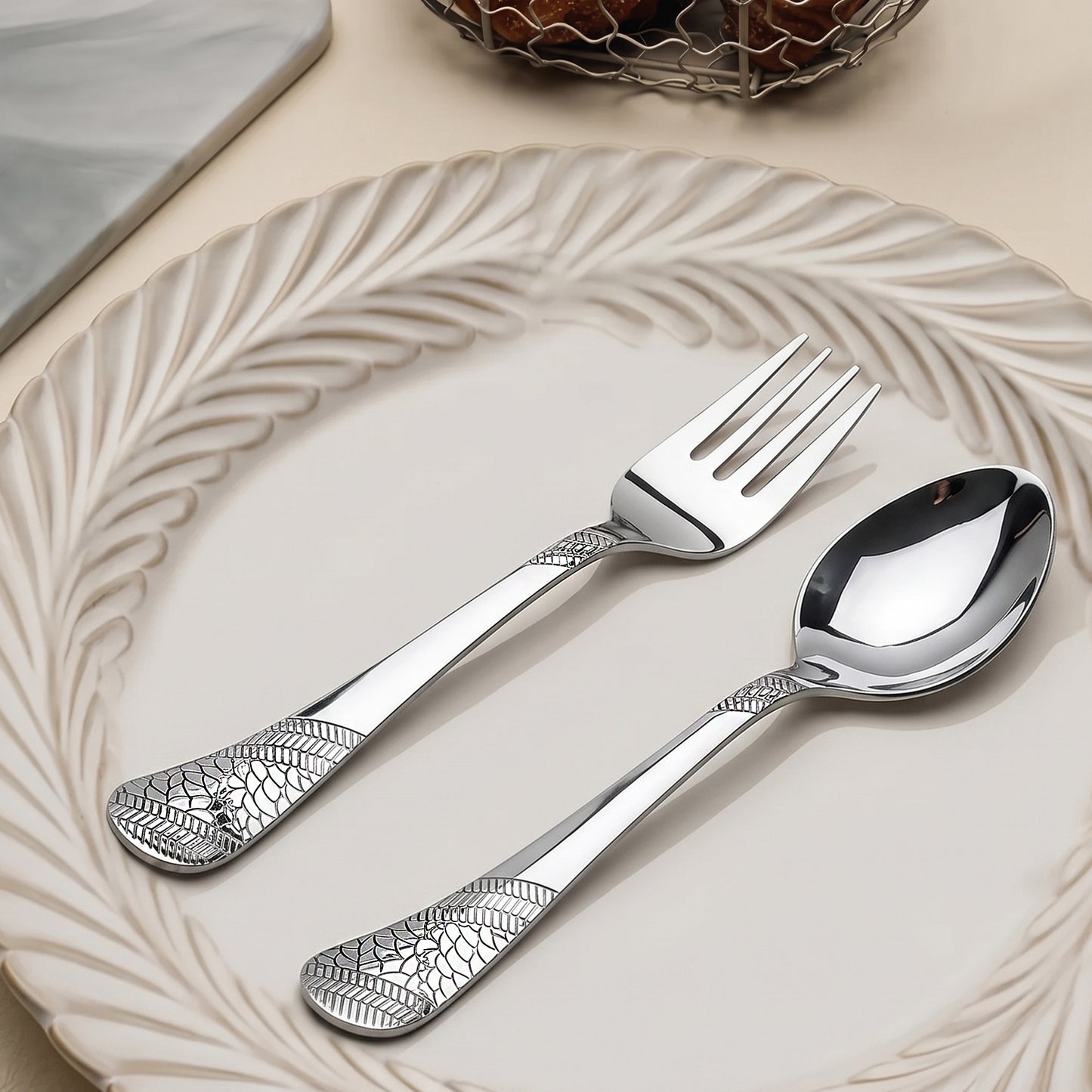 Cutlery Set | 16cm, 12pc | Stainless Steel | Silver | Premium