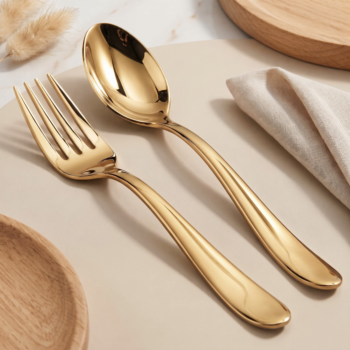 Parage Tiara Stainless Steel PVD Gold Spoon Fork Set of 12