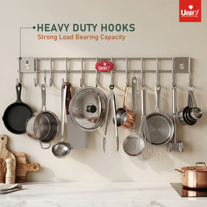 Wall Cloth Hanger 12 Hooks Stainless Steel Silver – Parage