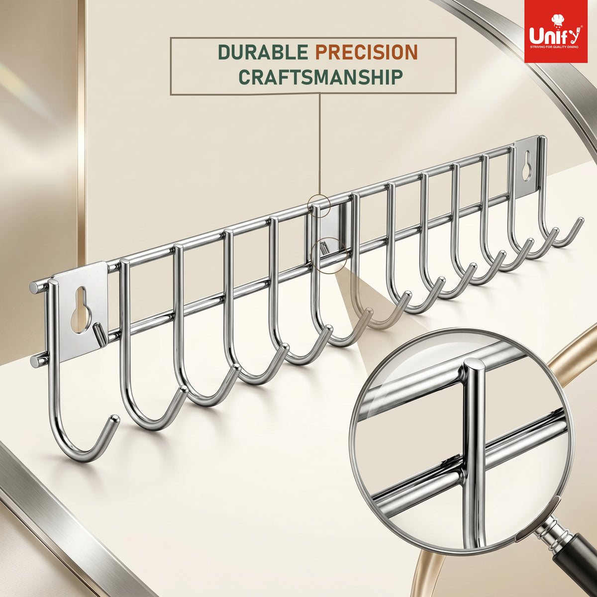 Wall Cloth Hanger 12 Hook Stainless Steel Silver – Parage