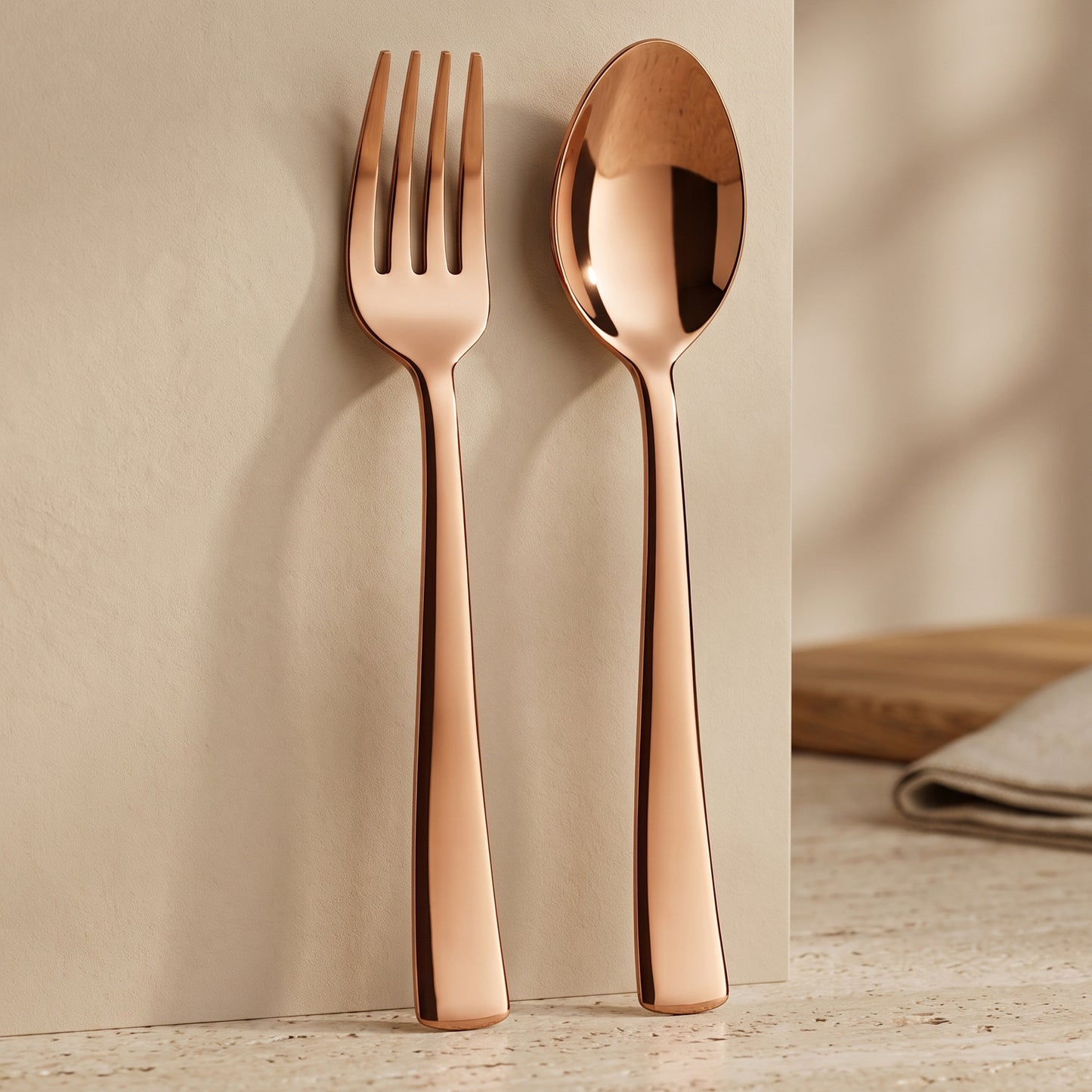 Cutlery Set | 19cm, 12pc | Stainless Steel | Rose Gold | Elegant