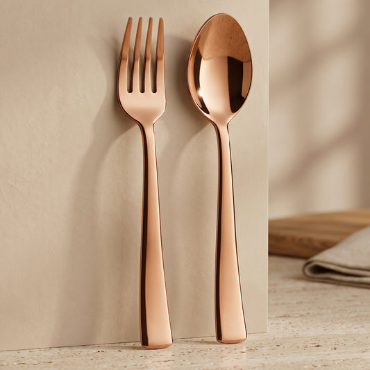 Cutlery Set | 19cm, 12pc | Stainless Steel | Rose Gold | Elegant