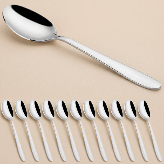 Tea Spoon Set | 18cm | Stainless Steel | Silver | Premium