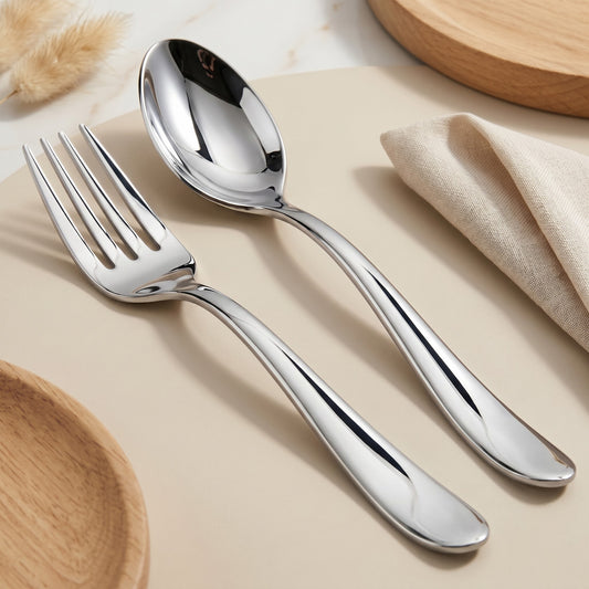 Tiara Stainless Steel Spoon Fork Set of 12, 6 Dinner Spoons 6 Dinner Forks with 2mm Thickness Heavy Gauge Cutlery Se – Parage