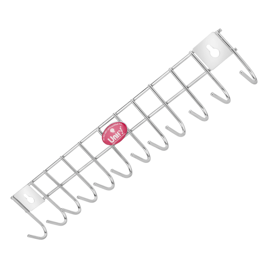 Wall Cloth Hanger | 12 Hook | Stainless Steel | Silver