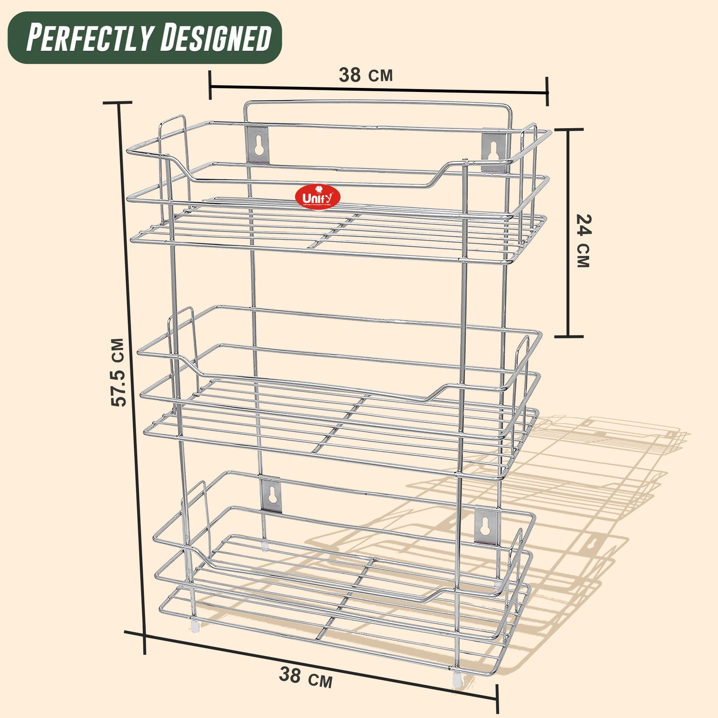 3 Tier Stainless Steel Kitchen Rack | Multipurpose Storage Shelf Silver
