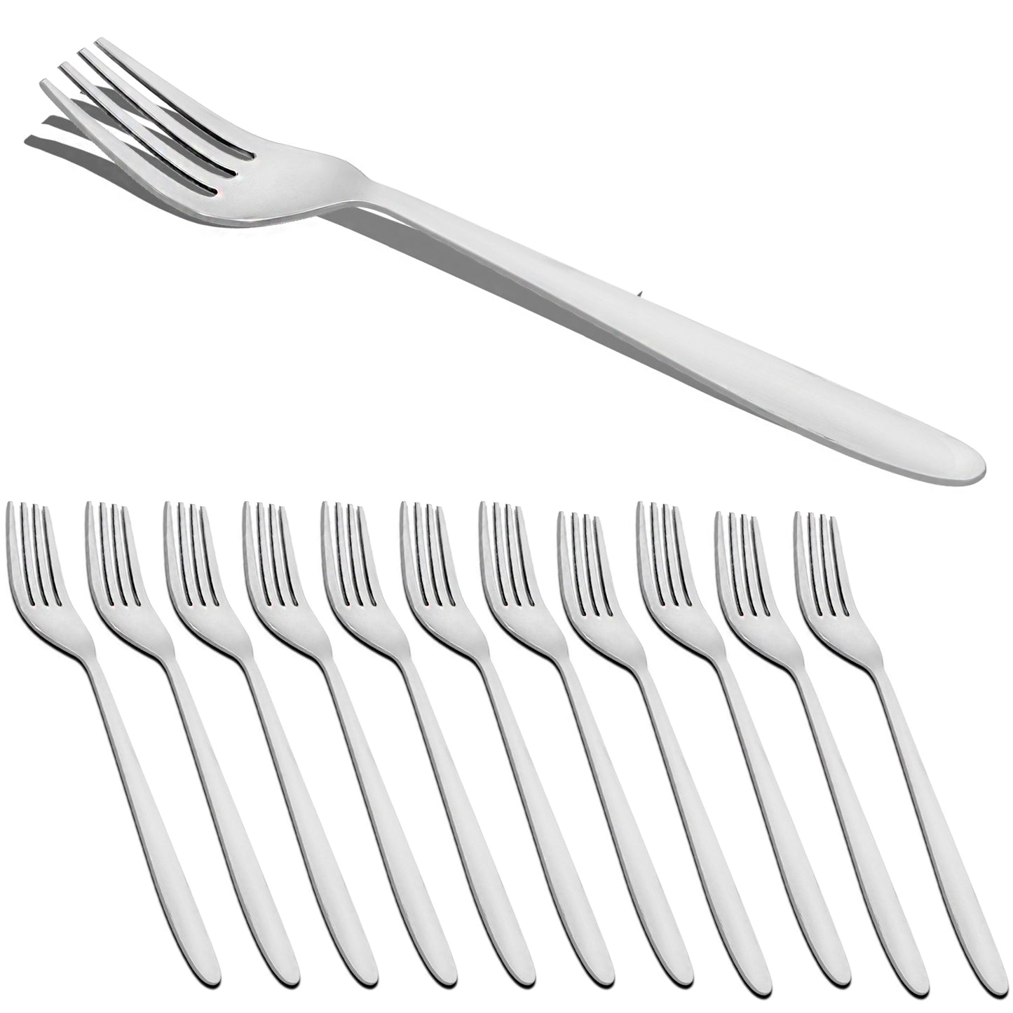 Stainless Steel Table Fork Set of 12 | 18.5 cm Dining Forks for Home & Kitchen (Sigma)