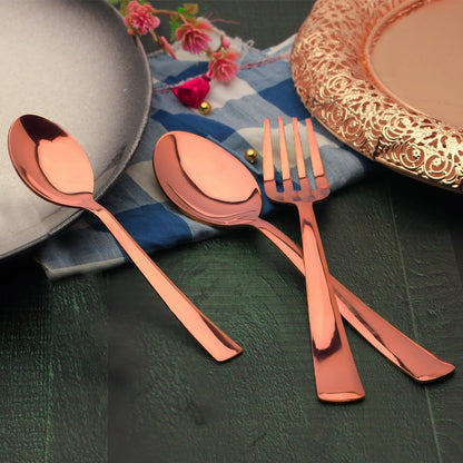 18pc Stainless Steel Rose Gold Cutlery | Spoons Forks Tea | Dining