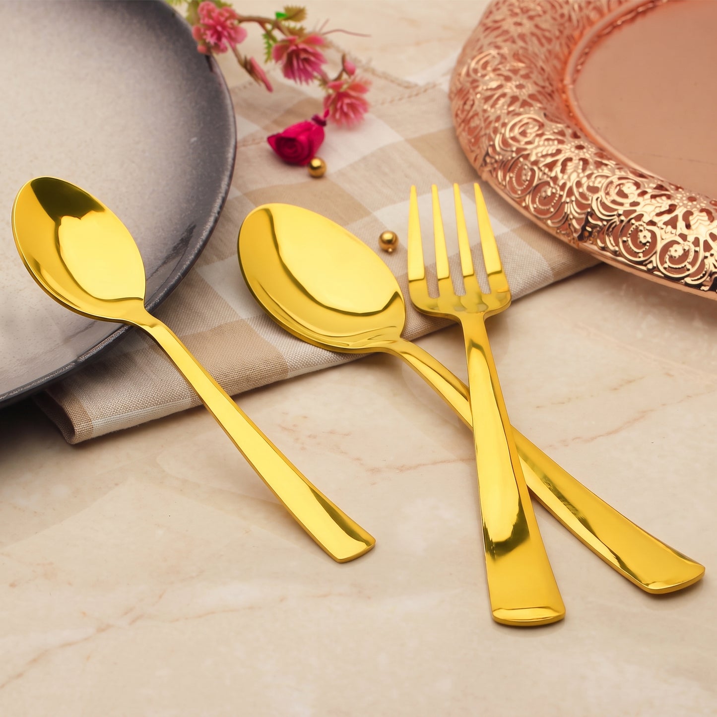 Cutlery Set | Stainless Steel | Gold | Premium
