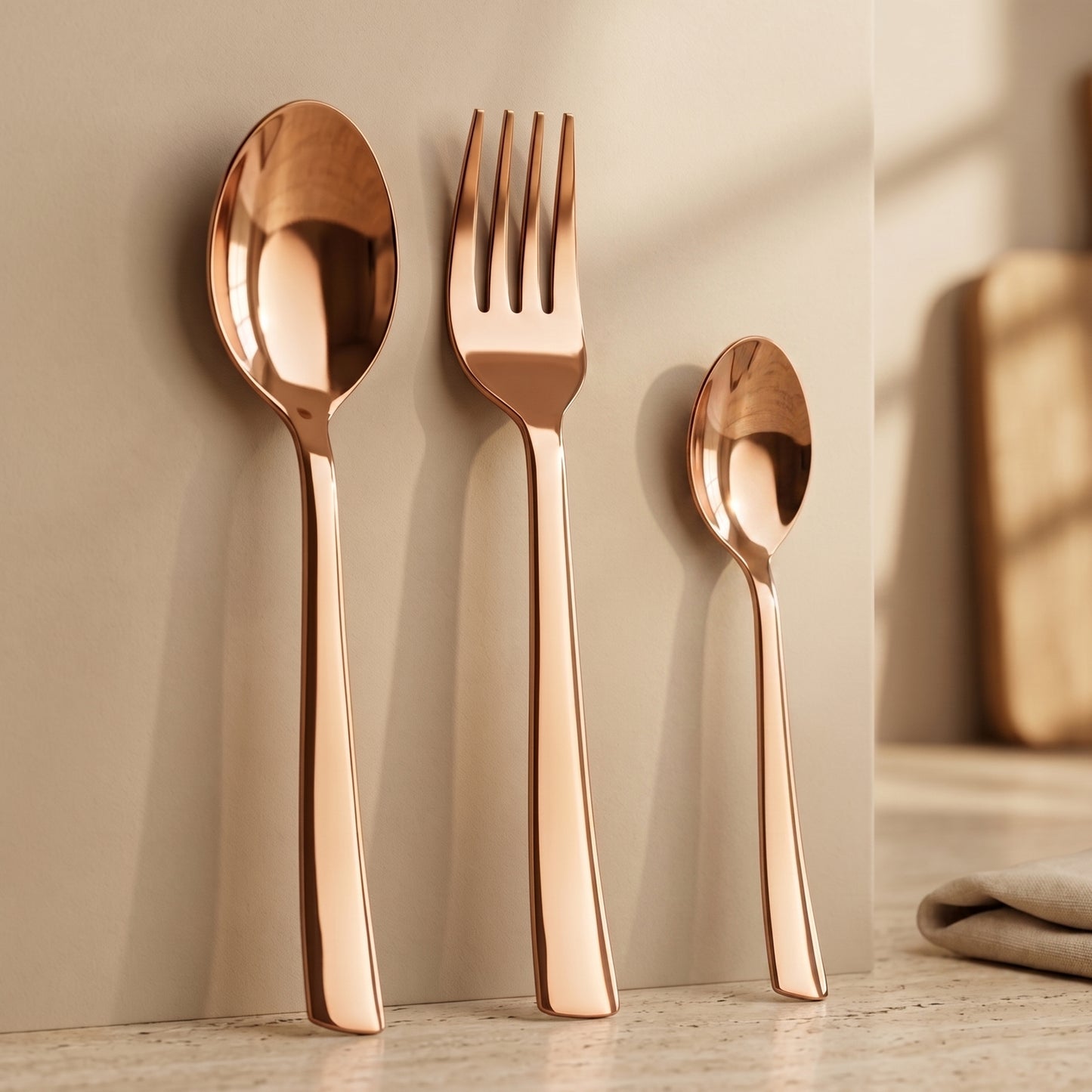 Cutlery Set | 18pc | Stainless Steel | Rose Gold | Elegant