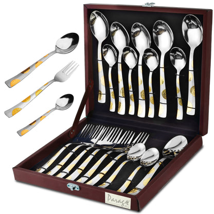 18pc Stainless Steel Golden Cutlery | Gift Box | Moonpress