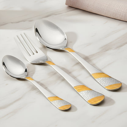 18pc Imperial Stainless Steel 24k Gold Cutlery | Spoons Forks Tea | Dining