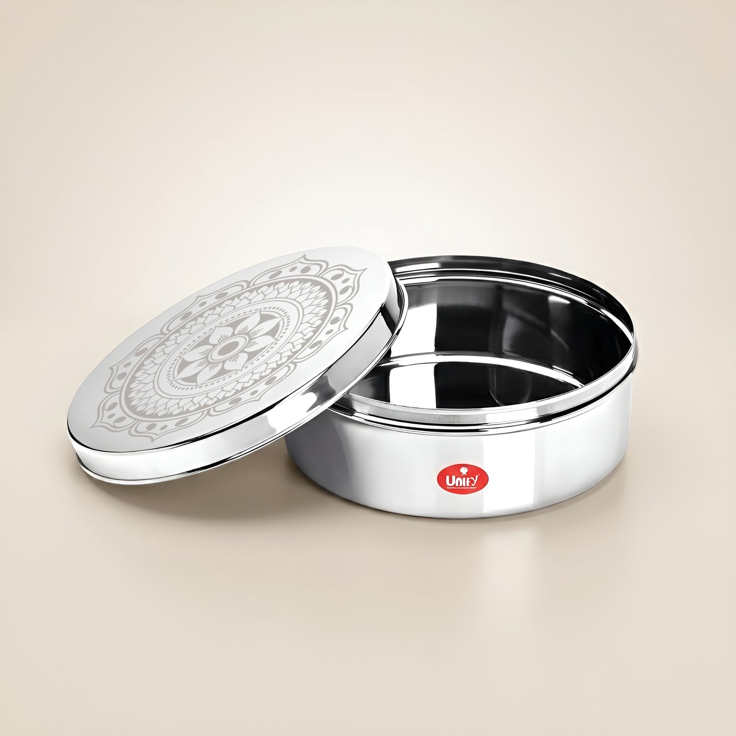 1 Piece Stainless Steel Puri Dabba | Flat Canister (2.1 Ltr) | Airtight Dry Fruit, Masala, Snacks & Sweet Storage Container | Premium Kitchen Storage & Gift Set