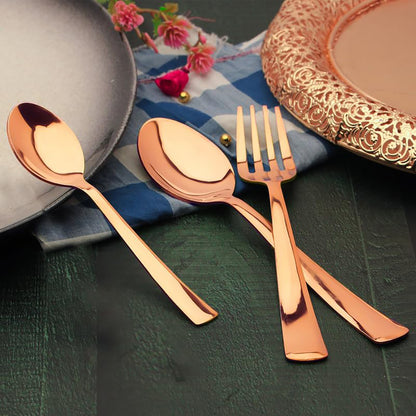 18pc Stainless Steel Rose Gold Cutlery | Gift Box | PVD Rose